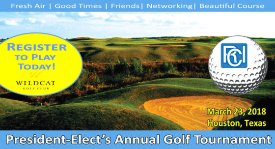 Register to Play | RCI, Inc. President-Elect’s Golf Tournament | March 23, Houston, TX