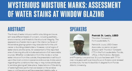 Text of Mysterious Moisture Marks: Assessment of Water Stains at Window Glazing with images of authors.
