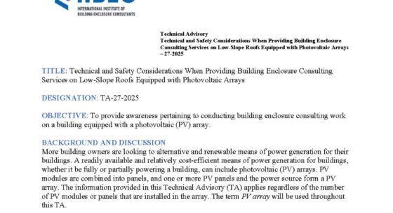 An image of the first page of IIBEC TA 27