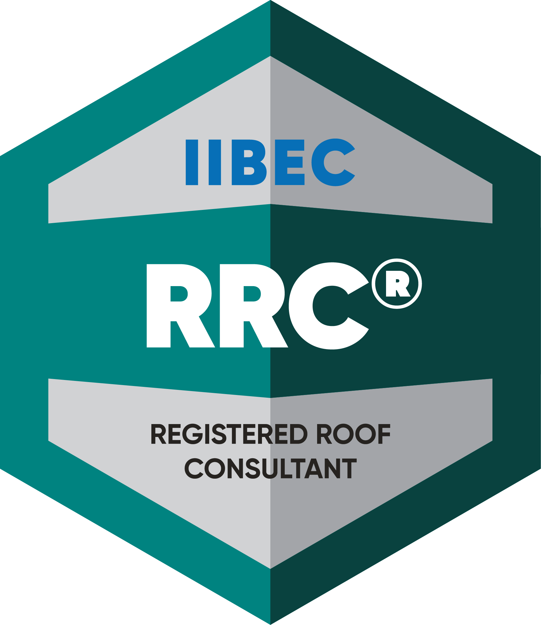 Teal IIBEC Registered Roof Consultant (RRC) badge.