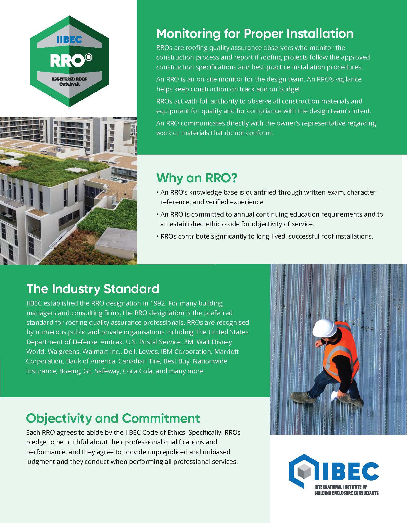 Cover of IIBEC RRO credential flyer.