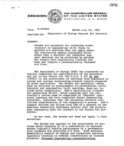 Cover image of printed version of The Brooks Act.