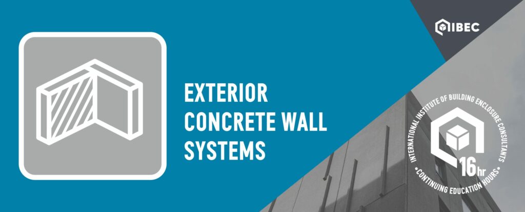 Gray and blue IIBEC Exterior Concrete Wall Systems course logo.