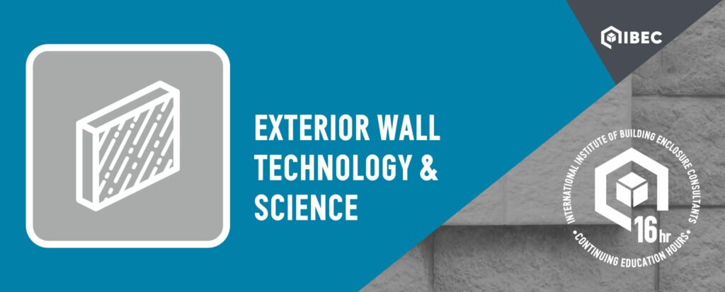 Gray and blue IIBEC Exterior Wall Technology and Science course logo.