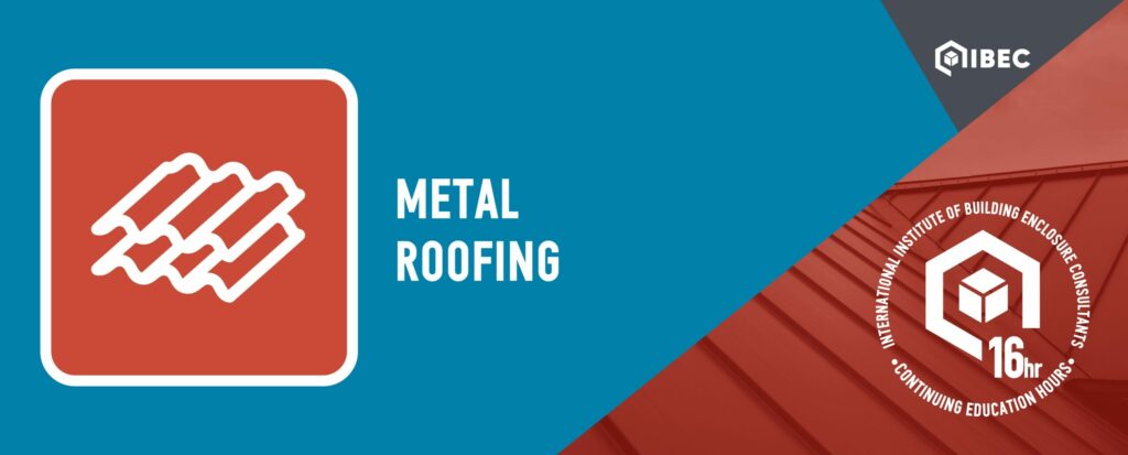 Blue and orange IIBEC Metal Roofing course logo.