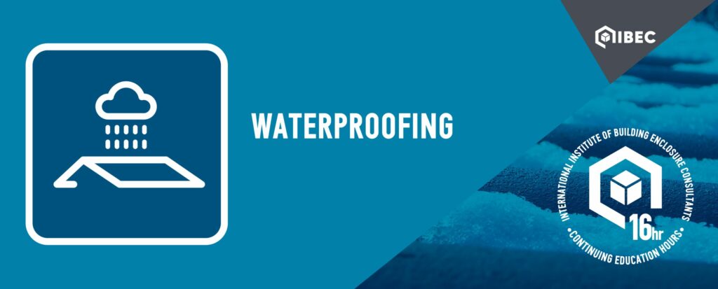 Light and dark blue IIBEC Waterproofing course logo.