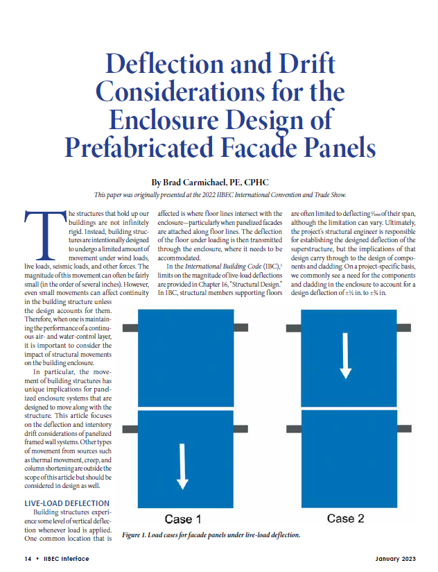 Deflection and Drift Considerations for the Enclosure Design of Prefabricated Facade Panels