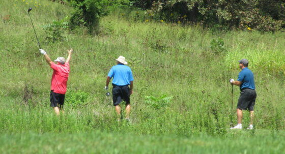 Three golfers