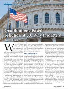Title page of original procurement article entitled, "Qualifications-Based Selection at 50: Why It Matters".