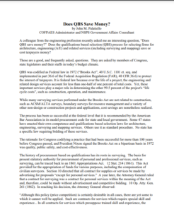 Cover image of original procurement article, "Does QBS Save Money".