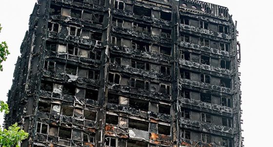 burned building