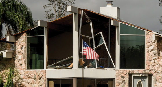 home with hurricane damage
