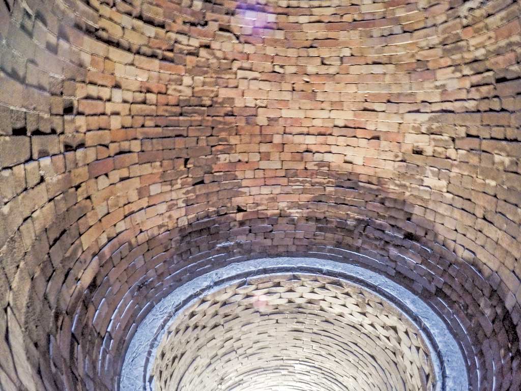 interior of an uncapped smokestack