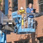 An RCI, Inc. building envelope consultant inspects an exterior wall system. Photo Credit: Pierre Stadelmann of D7 Consulting, Inc., Newport Beach, CA.