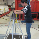 woman with equipment