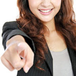 woman pointing